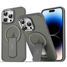 For iPhone 14 Pro Acrylic Hybrid TPU MagSafe Holder Phone Case(Titanium Grey) - 1