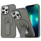 For iPhone 13 Pro Max Acrylic Hybrid TPU MagSafe Holder Phone Case(Titanium Grey) - 1