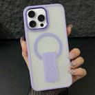 For iPhone 13 Pro Max Acrylic + TPU MagSafe Holder Phone Case(Lavender Purple) - 1