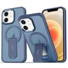 For iPhone 12 / 12 Pro Acrylic + TPU MagSafe Holder Phone Case(Dark Blue) - 1