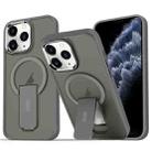 For iPhone 11 Pro Max Acrylic Hybrid TPU MagSafe Holder Phone Case(Titanium Grey) - 1