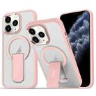 For iPhone 11 Pro Acrylic Hybrid TPU MagSafe Holder Phone Case(Pink) - 1