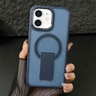 For iPhone 11 Acrylic + TPU MagSafe Holder Phone Case(Dark Blue) - 1