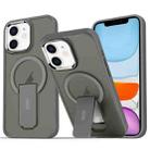 For iPhone 11 Acrylic Hybrid TPU MagSafe Holder Phone Case(Titanium Grey) - 1