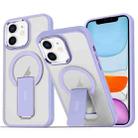 For iPhone 11 Acrylic Hybrid TPU MagSafe Holder Phone Case(Lavender Purple) - 1