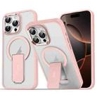 For iPhone 16 Pro Max Acrylic Hybrid TPU MagSafe Holder Phone Case(Pink) - 1