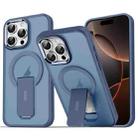 For iPhone 16 Pro Max Acrylic Hybrid TPU MagSafe Holder Phone Case(Dark Blue) - 1