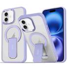 For iPhone 16 Plus Acrylic Hybrid TPU MagSafe Holder Phone Case(Lavender Purple) - 1