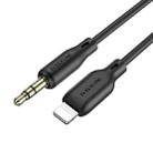 Borofone BL18 AUX Silicone Audio Cable, 3.5mm to 8 Pin Cable(Black) - 1