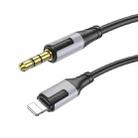 Borofone BL19 AUX Creator Audio Cable, 3.5mm to 8 Pin Cable, Length: 1m(Black) - 1