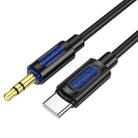 Borofone BL20 True Sound AUX Silicone Audio Cable, 3.5mm to Typ-C Cable(Black) - 1