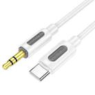 Borofone BL20 True Sound AUX Silicone Audio Cable, 3.5mm to Typ-C Cable(White) - 1