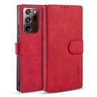 For Samsung Galaxy Note20 Ultra DG.MING Retro Oil Side Horizontal Flip Case with Holder & Card Slots & Wallet(Red) - 1