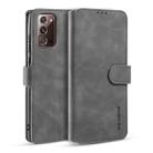 For Samsung Galaxy Note20 DG.MING Retro Oil Side Horizontal Flip Case with Holder & Card Slots & Wallet(Gray) - 1