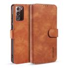 For Samsung Galaxy Note20 DG.MING Retro Oil Side Horizontal Flip Case with Holder & Card Slots & Wallet(Brown) - 1