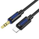 Borofone BL20 True Sound AUX Silicone Audio Cable, 3.5mm to  8 Pin Cable(Black) - 1