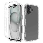 For iPhone 16 Plus Clear TPU Hybrid PC Shockproof Phone Case(Transparent) - 1