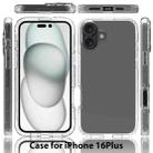 For iPhone 16 Plus Clear TPU Hybrid PC Shockproof Phone Case(Transparent) - 2