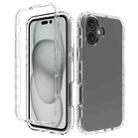 For iPhone 16 Clear TPU Hybrid PC Shockproof Phone Case(Transparent) - 1