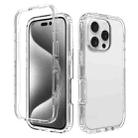 For iPhone 15 Pro Clear TPU Hybrid PC Shockproof Phone Case(Transparent) - 1