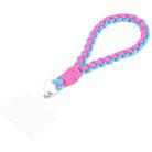 Universal Phone Anti-lost Braided Short Lanyard(Rose Red + Blue) - 1