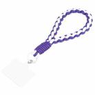 Universal Phone Anti-lost Braided Short Lanyard(Purple + White) - 1