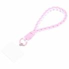 Universal Phone Anti-lost Braided Short Lanyard(Pink + White) - 1