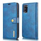 For Samsung Galaxy Note20 DG.MING Crazy Horse Texture Flip Detachable Magnetic Leather Case with Holder & Card Slots & Wallet (Blue) - 1