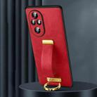 For Honor 200 SULADA PC + Leather Texture Skin Feel Shockproof Phone Case(Red) - 1