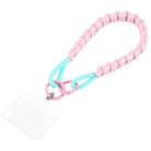 Universal Phone Anti-lost Braided Knotted Short Lanyard(Pink + Green) - 1