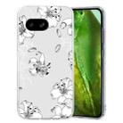 For Google Pixel 7a Colored Drawing Pattern Transparent TPU Phone Case(White Flower) - 1