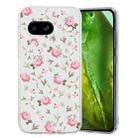 For Google Pixel 7a Colored Drawing Pattern Transparent TPU Phone Case(Pink Floral) - 1