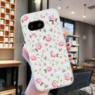 For Google Pixel 7a Colored Drawing Pattern Transparent TPU Phone Case(Pink Floral) - 2