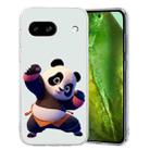 For Google Pixel 8a Colored Drawing Pattern Transparent TPU Phone Case(Panda) - 1