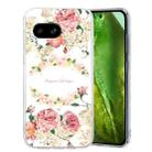 For Google Pixel 8a Colored Drawing Pattern Transparent TPU Phone Case(Rose) - 1