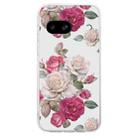 For Google Pixel 8a Colored Drawing Pattern Transparent TPU Phone Case(Peony) - 3