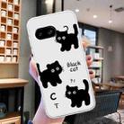 For Google Pixel 8a Colored Drawing Pattern Transparent TPU Phone Case(Black Cat) - 2