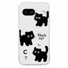 For Google Pixel 8a Colored Drawing Pattern Transparent TPU Phone Case(Black Cat) - 3