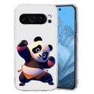 For Google Pixel 9 Colored Drawing Pattern Transparent TPU Phone Case(Panda) - 1