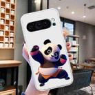 For Google Pixel 9 Colored Drawing Pattern Transparent TPU Phone Case(Panda) - 2