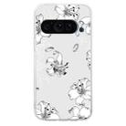 For Google Pixel 9 Colored Drawing Pattern Transparent TPU Phone Case(White Flower) - 3