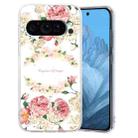 For Google Pixel 9 Colored Drawing Pattern Transparent TPU Phone Case(Rose) - 1