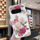 For Google Pixel 9 Colored Drawing Pattern Transparent TPU Phone Case(Peony) - 2