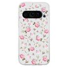 For Google Pixel 9 Colored Drawing Pattern Transparent TPU Phone Case(Pink Floral) - 3