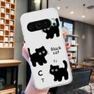 For Google Pixel 9 Colored Drawing Pattern Transparent TPU Phone Case(Black Cat) - 2