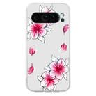 For Google Pixel 9 Pro Colored Drawing Pattern Transparent TPU Phone Case(Sakura) - 3