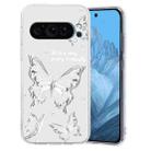 For Google Pixel 9 Pro Colored Drawing Pattern Transparent TPU Phone Case(Butterflies) - 1