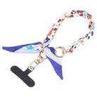 Mobile Phone Anti-lost Silk Scarf Short Lanyard(Dark Blue) - 1