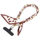 Mobile Phone Anti-lost Silk Scarf Short Lanyard(Brown) - 1