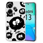 For Xiaomi Redmi 13 4G Colored Drawing Pattern Transparent TPU Phone Case(Black Eye) - 1
